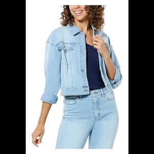 G by Giuliana Black Label Denim Twill Crop Jacket Light Wash - Regular